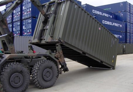 Military Water Container Unloading